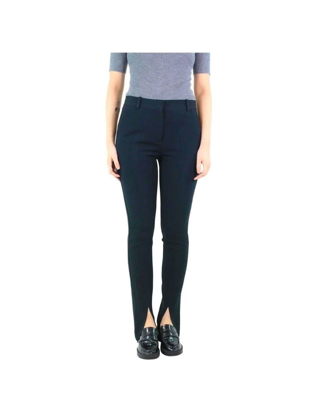 * Victoria Beckham Black Stretch Wool Blend Tailored Slim Fit Pants Size 8